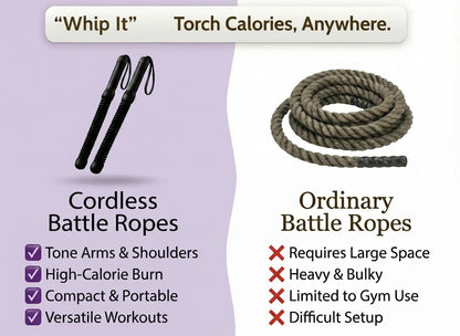 2pcs Cordless Battle Rope Multifunctional Power Training System